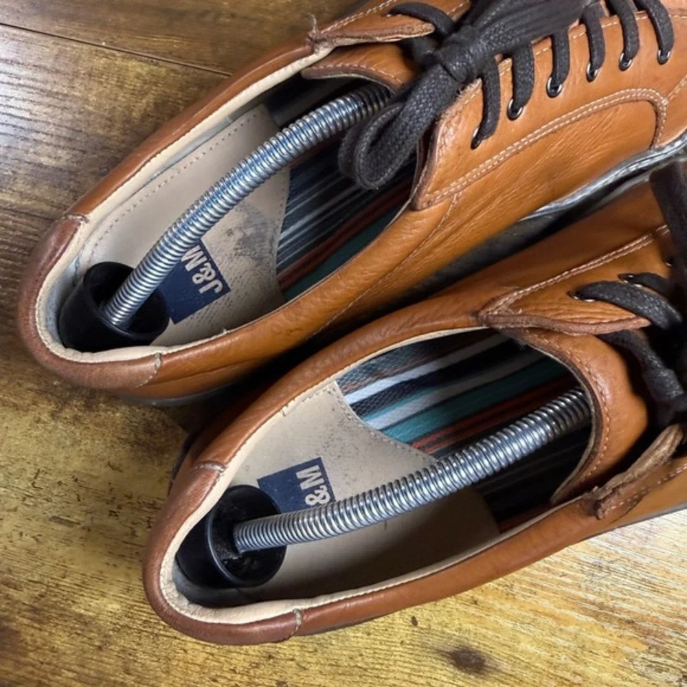 Johnston & Murphy J&M 1850 Prentiss 25-3210 Tan‎ Leather Sneakers Mens Size 12M
